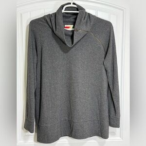 Asymmetrical Zip Cowl Neck Knit Pullover XL Women’s Fervour